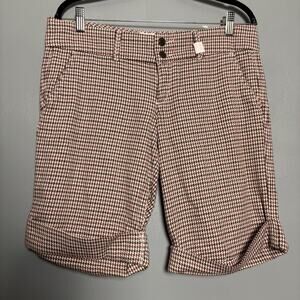 Vintage Abercrombie & Fitch Womens Two Tone Houndstooth Cotton Shorts Preppy Y2K